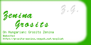 zenina grosits business card
